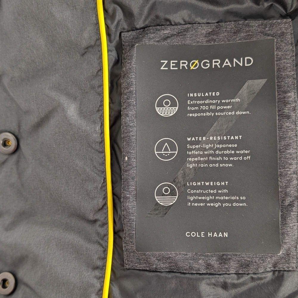 Cole Haan ZEROGRAND Women's Long Insulated Button Up Gray Puffer Jacket Size L - Picture 4 of 15